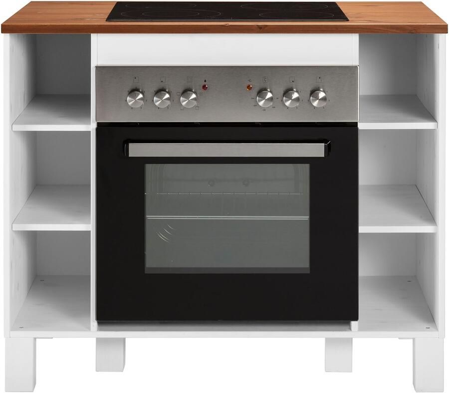 Home affaire Ombouwkast voor oven Oslo 100 cm breed in 2 diepten massief grenen met 23 mm werkblad - Foto 2