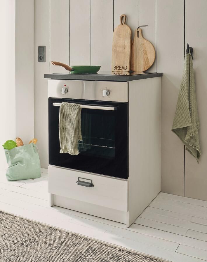 Home affaire Ombouwkast voor oven Sherwood met apothekersgrepen van metaal breedte van het werkblad 63 cm - Foto 3