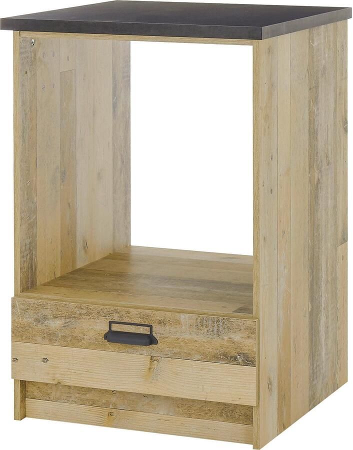 Home affaire Ombouwkast voor oven Sherwood met apothekersgrepen van metaal breedte van het werkblad 63 cm - Foto 2