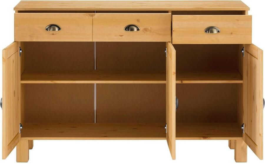 Home affaire Onderkast Oslo 125 cm breed 38 cm diep als dressoir 3 deuren 2 laden - Foto 6
