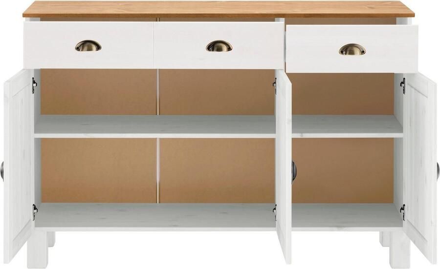 Home affaire Onderkast Oslo 125 cm breed 38 cm diep als dressoir 3 deuren 2 laden - Foto 3