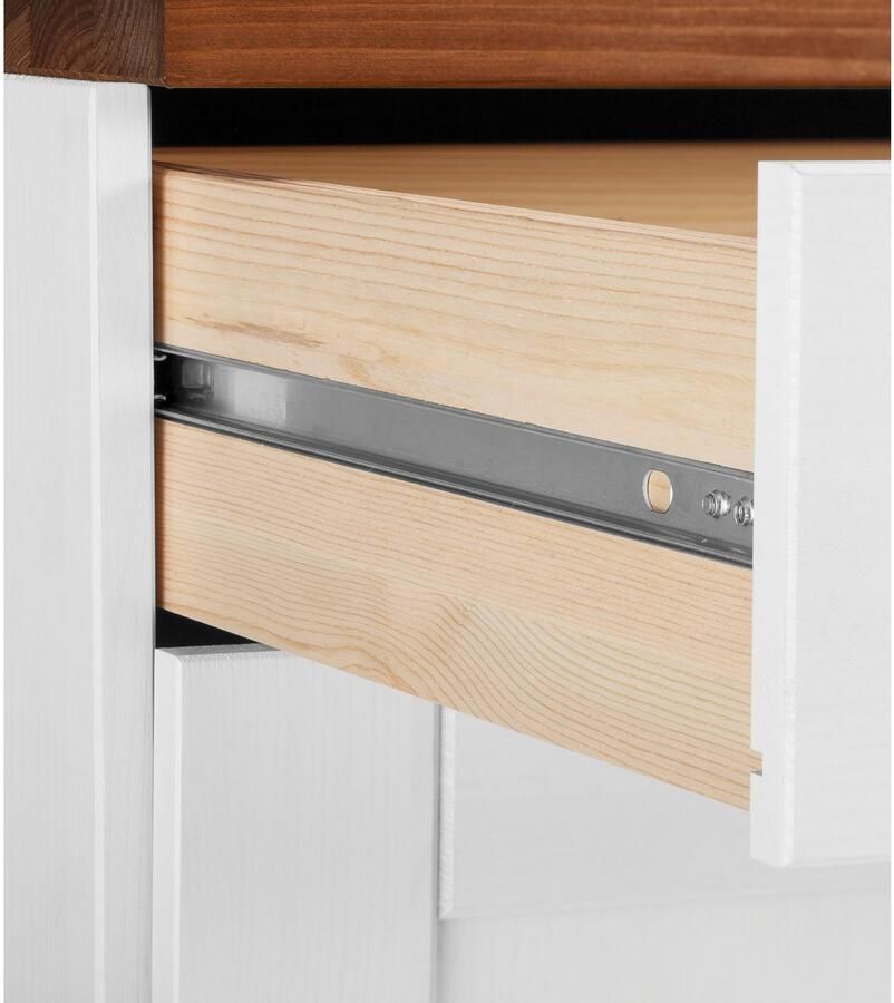 Home affaire Onderkast Oslo 150 cm breed 3 deuren 3 laden van massief grenen metalen grepen - Foto 1