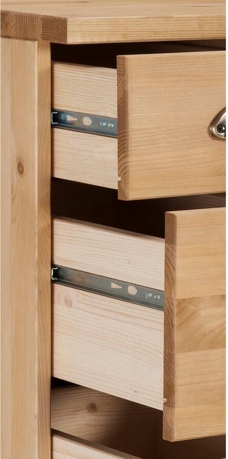 Home affaire Onderkast Oslo 75 cm breed 1 deur 5 laden van grenen metalen grepen - Foto 7