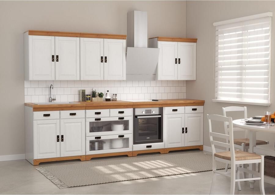 Home affaire Onderkast Rügen Breedte 80 cm massief grenen lades met glas-inzet - Foto 4