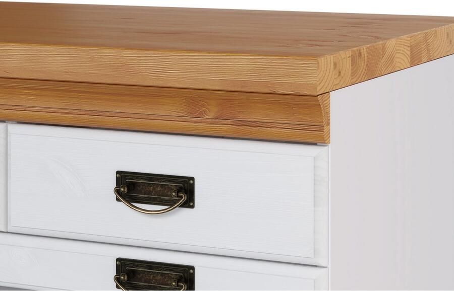 Home affaire Onderkast Rügen Breedte 80 cm massief grenen lades met glas-inzet - Foto 6