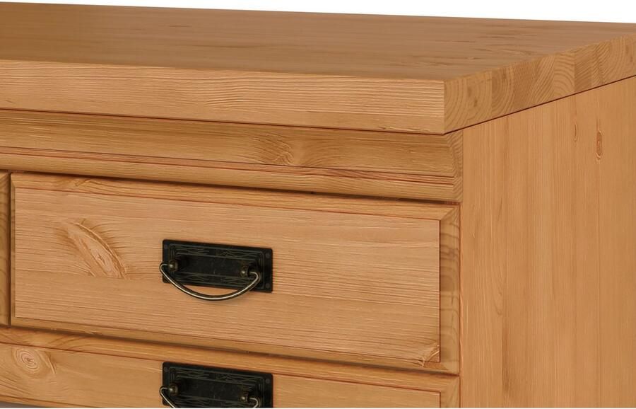 Home affaire Onderkast Rügen Breedte 80 cm massief grenen lades met glas-inzet - Foto 4