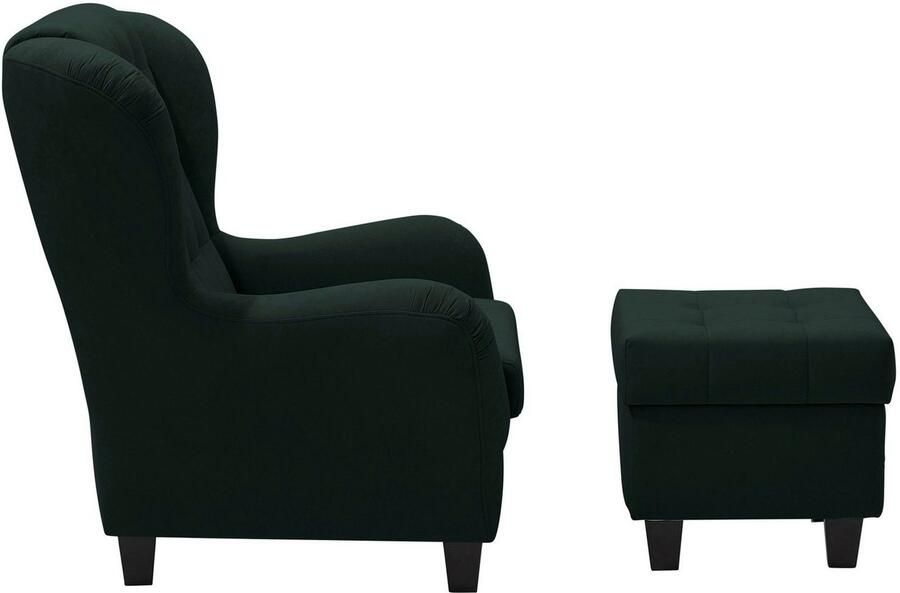 Home affaire Oorfauteuil Alexander incl. hocker met stiksels in vele kleuren (2 stuks) - Foto 10