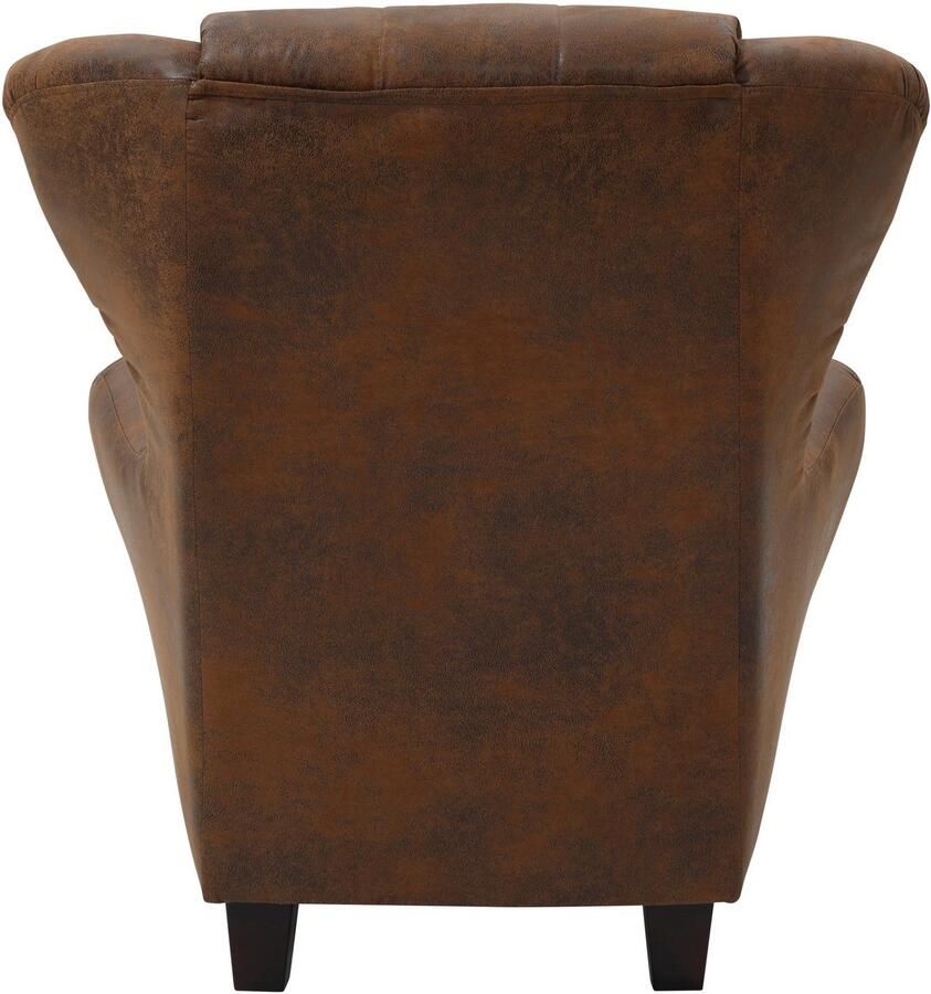Home affaire Oorfauteuil Alexander incl. hocker met stiksels in vele kleuren (2 stuks) - Foto 2