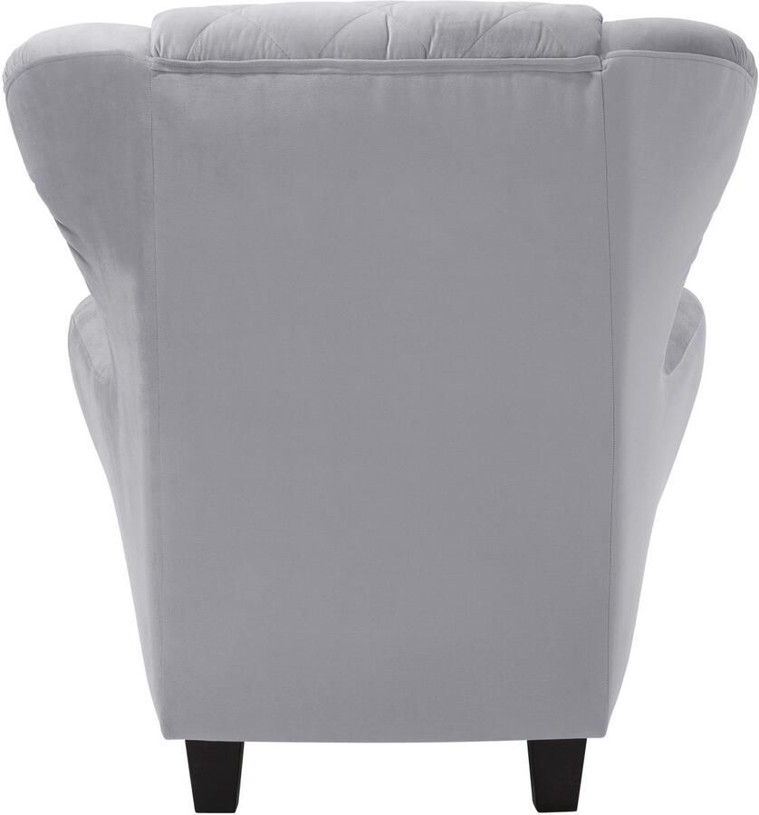 Home affaire Oorfauteuil ALEXANDRA incl. hocker met stiksels in vele kleuren (2-delig 2 stuks) - Foto 4