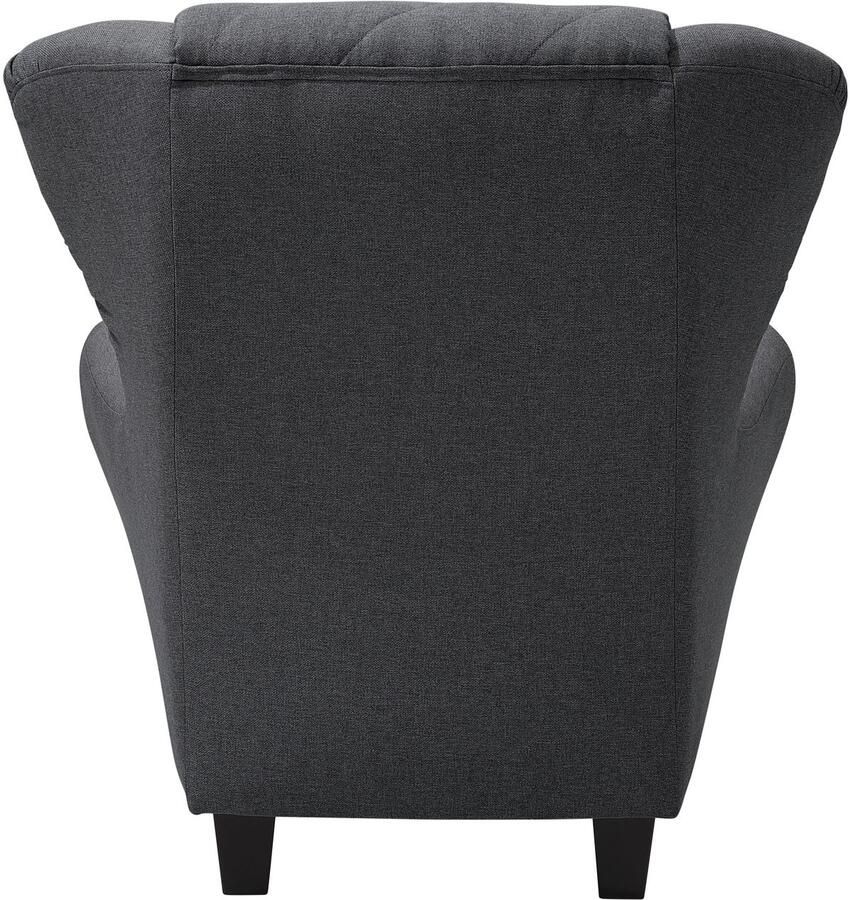 Home affaire Oorfauteuil ALEXANDRA incl. hocker met stiksels in vele kleuren (2-delig 2 stuks) - Foto 3