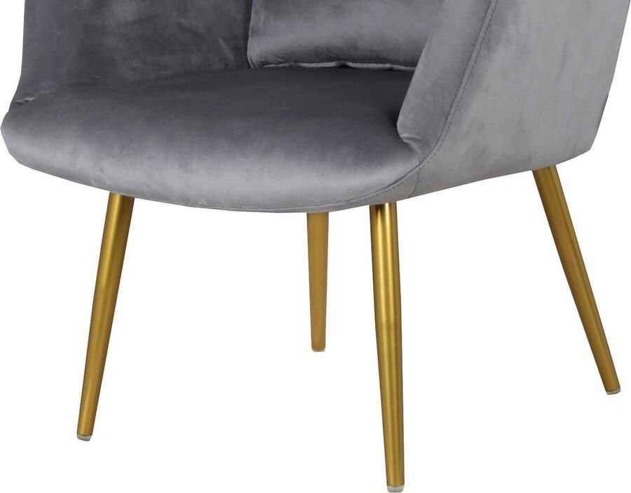 Home affaire Oorfauteuil LITZ in droomachtig fluweel relaxstoel met poef - Foto 4