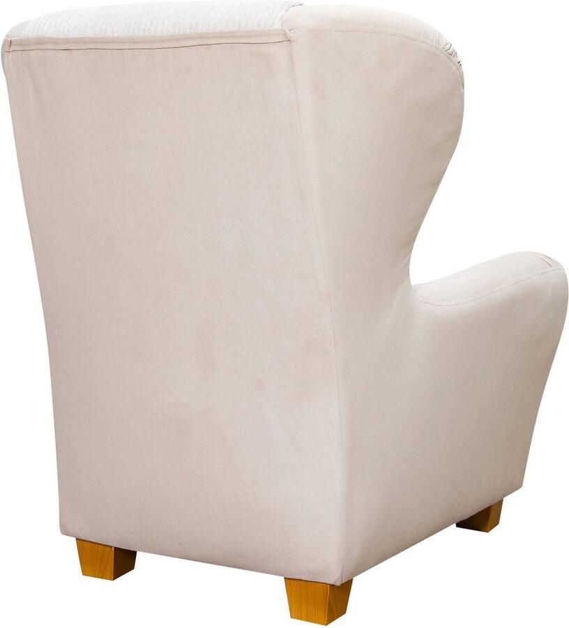 Home affaire Oorfauteuil Oliver Oorstoel met poef sierkussens klassieke vorm (2 stuks)