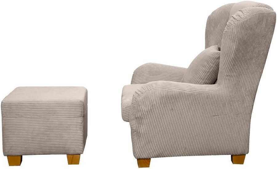 Home affaire Oorfauteuil Oliver Oorstoel met poef sierkussens klassieke vorm (2 stuks) - Foto 5