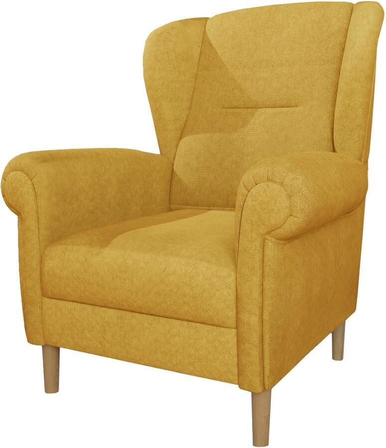 Home affaire Oorfauteuil OSTIANO BxDxH: 80x82x98 cm fauteuil Uniek stuk dikke gebogen armleuningen effen en geruit