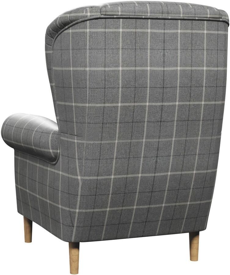 Home affaire Oorfauteuil OSTIANO BxDxH: 80x82x98 cm fauteuil Uniek stuk dikke gebogen armleuningen effen en geruit - Foto 2