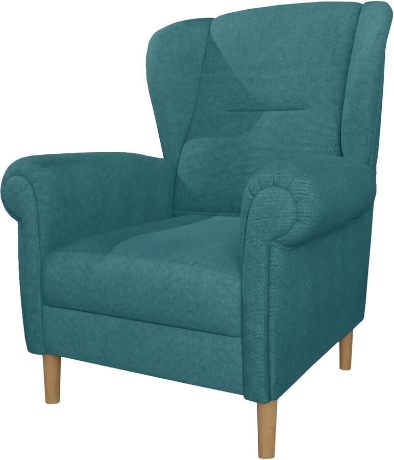 Home affaire Oorfauteuil OSTIANO BxDxH: 80x82x98 cm fauteuil Uniek stuk dikke gebogen armleuningen effen en geruit