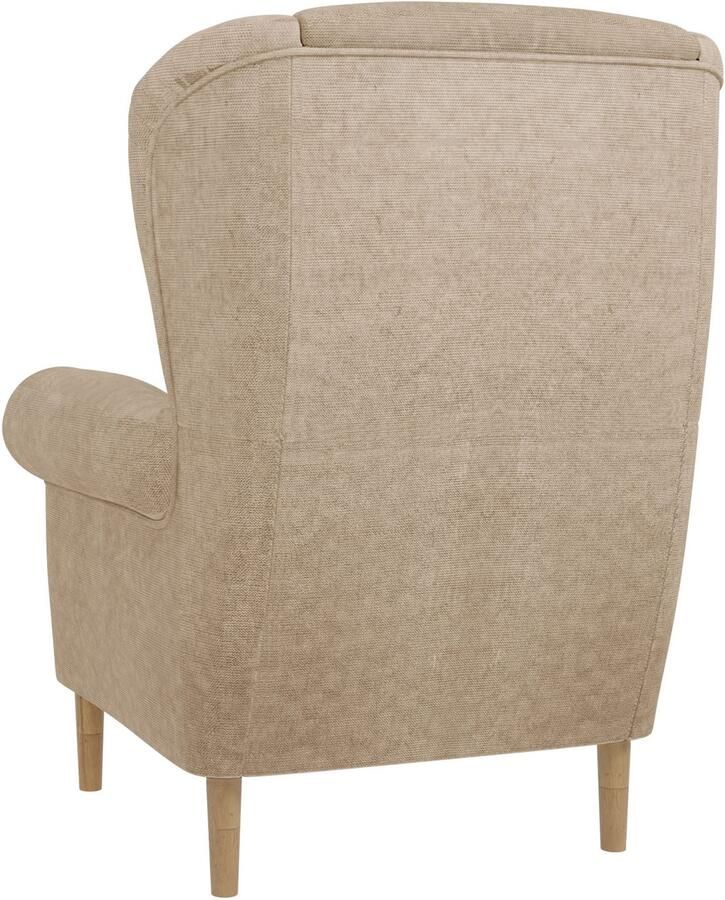 Home affaire Oorfauteuil OSTIANO BxDxH: 80x82x98 cm fauteuil Uniek stuk dikke gebogen armleuningen effen en geruit - Foto 2