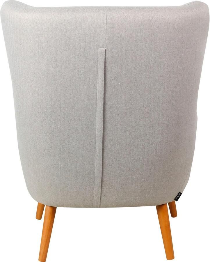 Home affaire Oorfauteuil Yamuna met beklede zitting frame en poten van massief hout zithoogte 47 cm - Foto 5