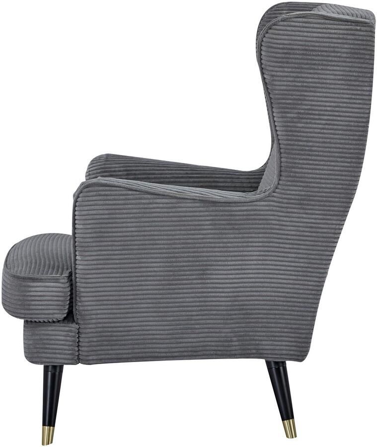 Home affaire Oorfauteuil ZILLER TV-stoel vrij in de ruimte te plaatsen in cord en fluweel - Foto 3