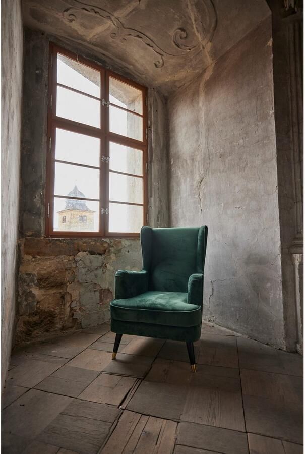 Home affaire Oorfauteuil ZILLER TV-stoel vrij in de ruimte te plaatsen in cord en fluweel - Foto 12