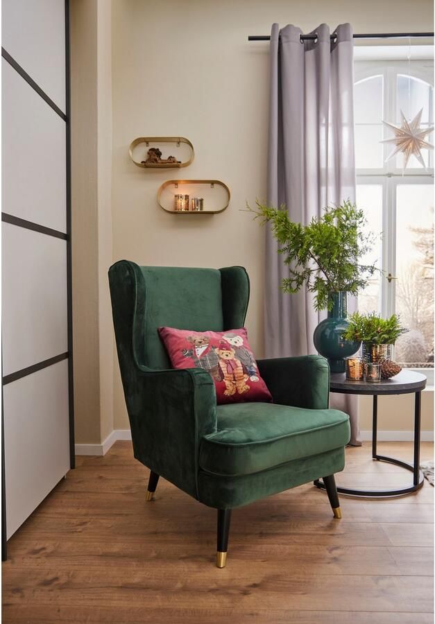 Home affaire Oorfauteuil ZILLER TV-stoel vrij in de ruimte te plaatsen in cord en fluweel - Foto 6