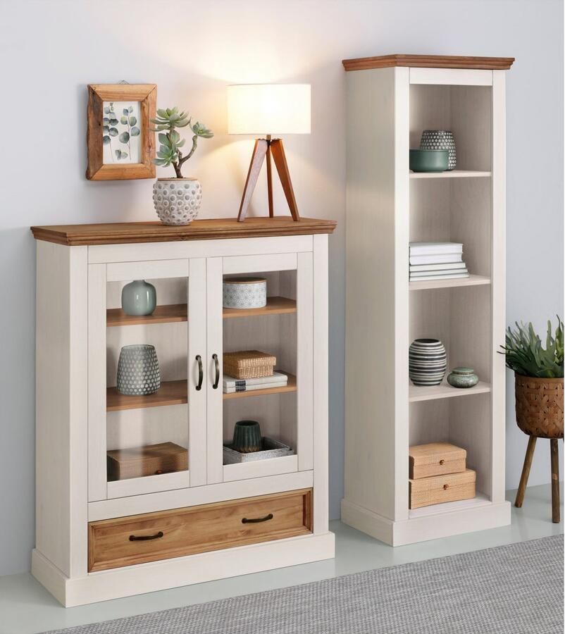 Home affaire Opbergrek Selma Grenen vaste en verstelbare planken breedte 55 cm hoogte 180 cm (1 stuk)