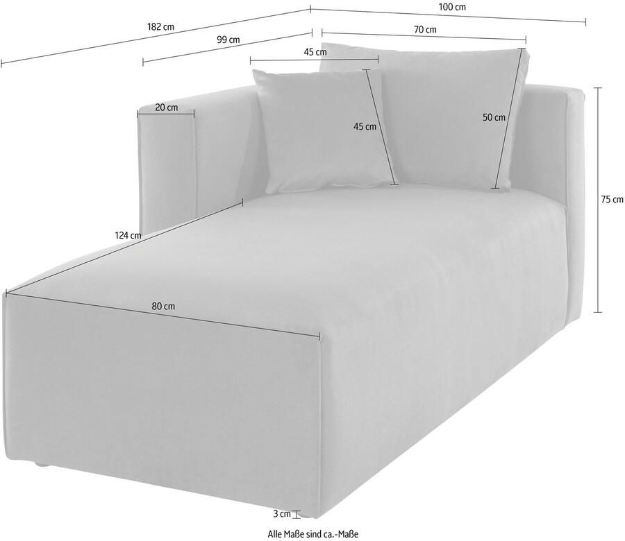 Home affaire Ottomane Comfine Modulaire ottomane om zelf samen te stellen in 3 bekledingvarianten