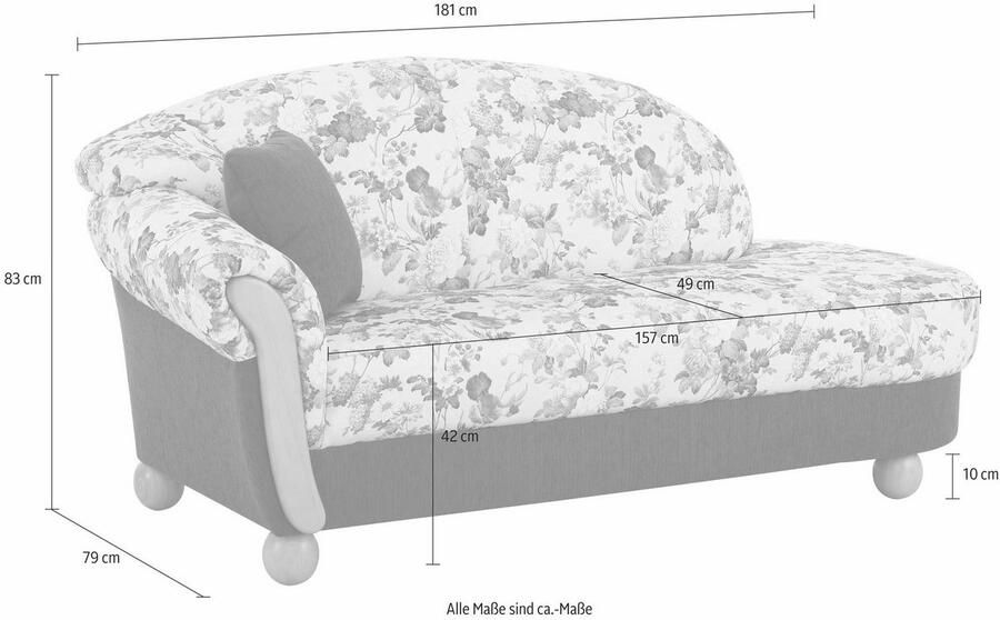 Home affaire Ottomane Milano comfortabele solitaire bank in landhuisstijl B D H 181 79 83cm