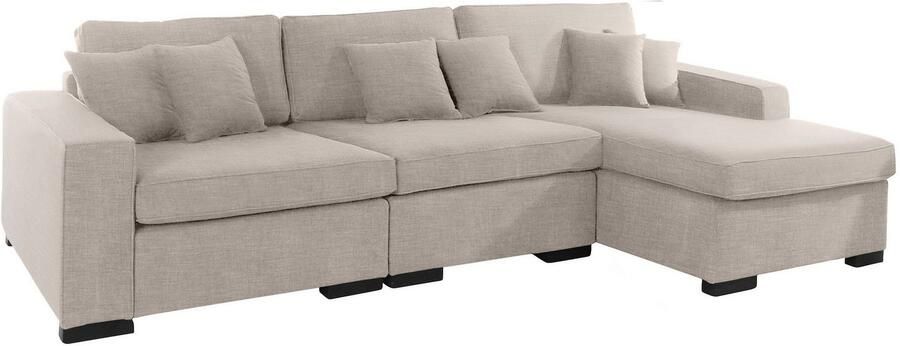 Home affaire Ottomane Skara L-vorm Loungebank met binnenveringsinterieur in vele overtrekkwaliteiten - Foto 5