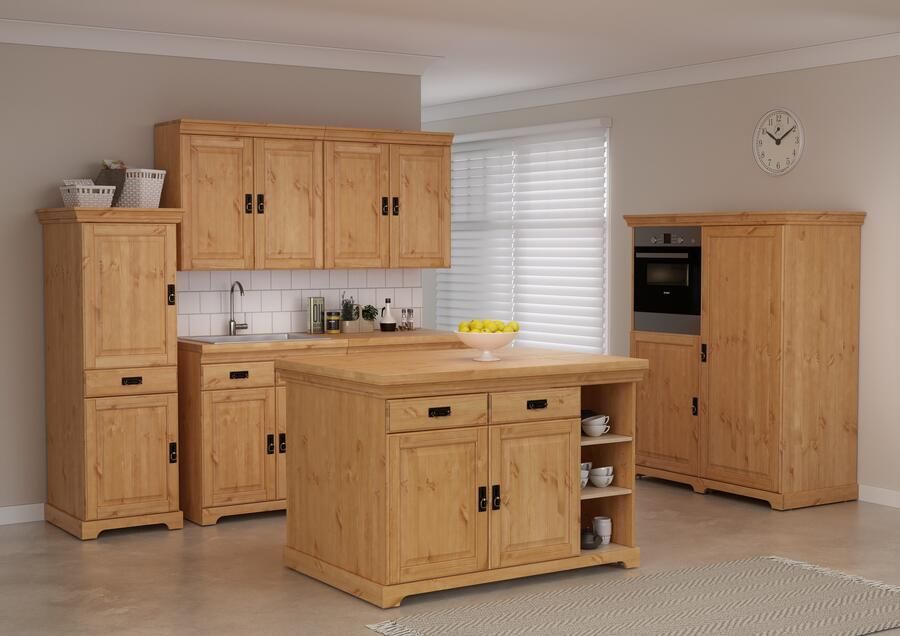 Home affaire Oven- koelkastombouw Rügen Breedte 127 cm massief grenen nis voor koelkast - Foto 5