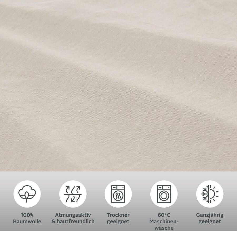 Home affaire Overtrekset Melli Dekbedovertrek van katoen linnen-look in mêlee-look - Foto 3