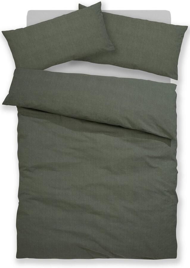 Home affaire Overtrekset Melli Dekbedovertrek van katoen linnen-look in mêlee-look - Foto 4