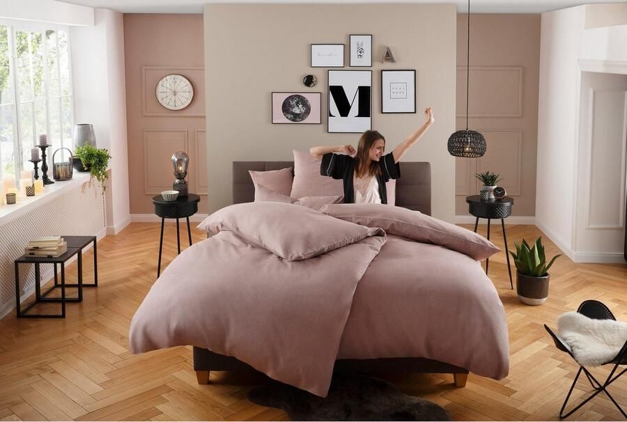 Home affaire Overtrekset Melli Dekbedovertrek van katoen linnen-look in mêlee-look - Foto 13