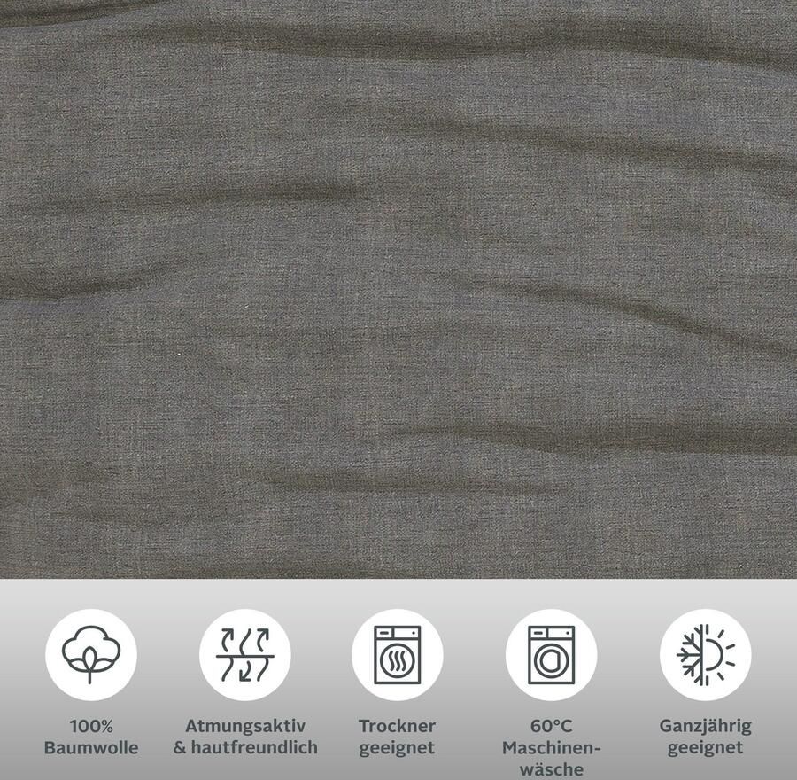 Home affaire Overtrekset Melli Dekbedovertrek van katoen linnen-look in mêlee-look - Foto 6