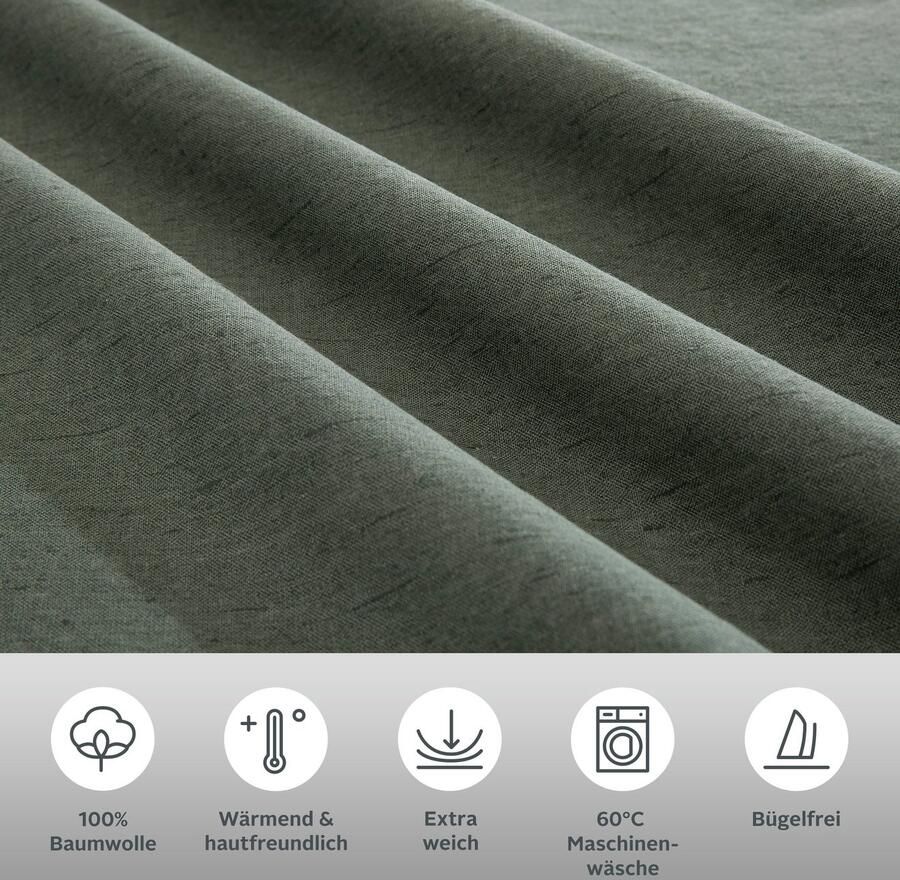 Home affaire Overtrekset Melli Dekbedovertrek van katoen linnen-look in mêlee-look - Foto 2