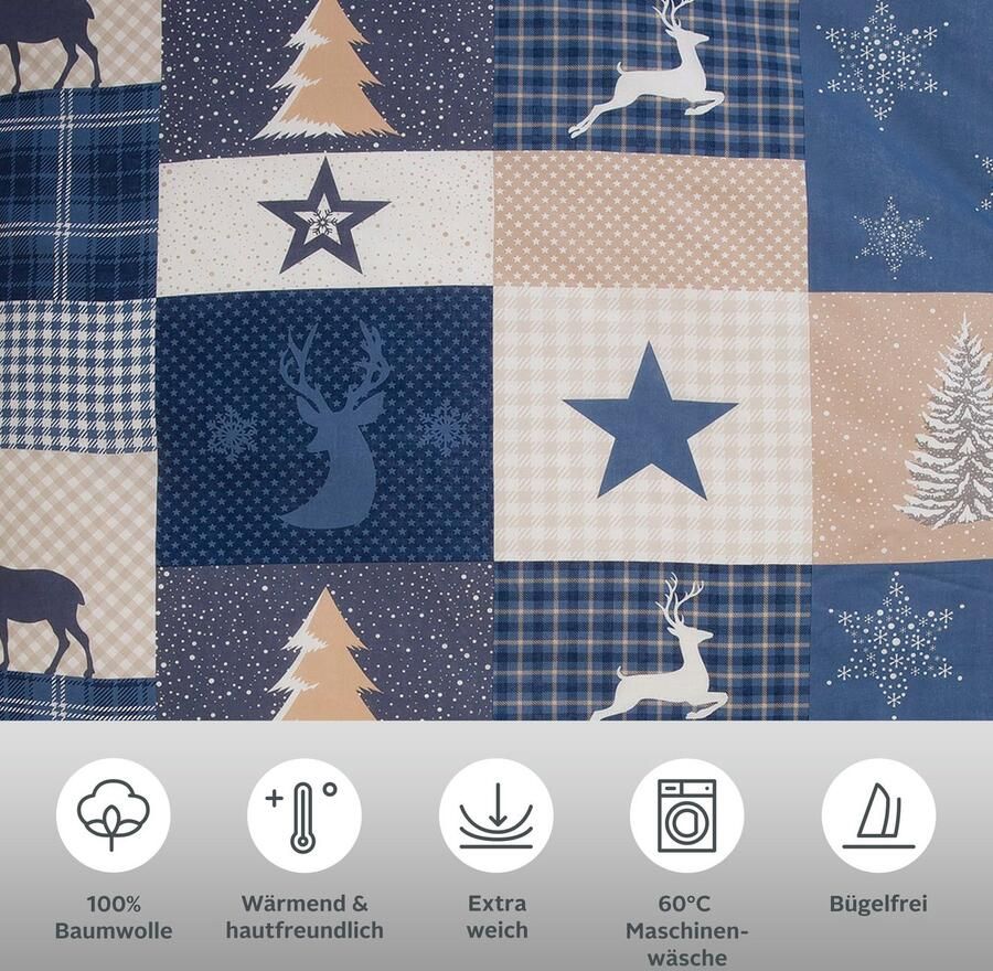 Home affaire Overtrekset Nicholas in mt. 135x200 of 155x220 cm ideaal voor de kerstdagen (2-delig) - Foto 3