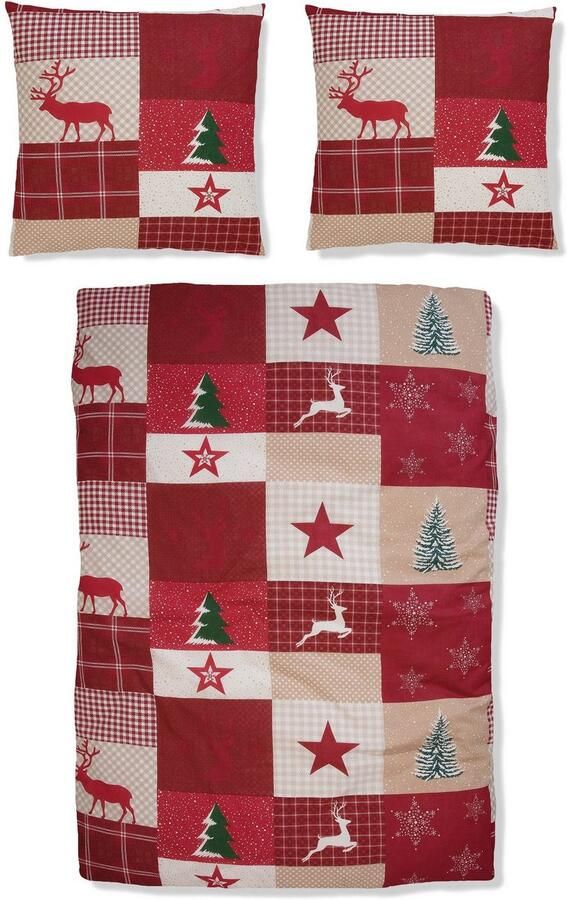 Home affaire Overtrekset Nicholas in mt. 135x200 of 155x220 cm ideaal voor de kerstdagen (2-delig) - Foto 5