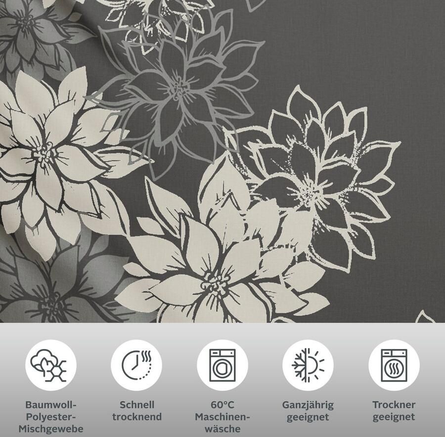 Home affaire Overtrekset Susan in mt. 135x200 of 155x220 cm in verschillende kwaliteiten romantische dekbedovertrek met bloemen (2-delig) - Foto 3