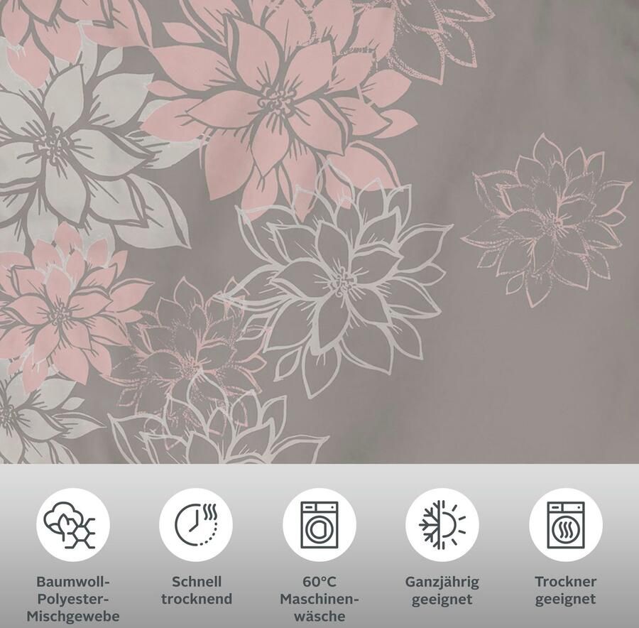Home affaire Overtrekset Susan in mt. 135x200 of 155x220 cm in verschillende kwaliteiten romantische dekbedovertrek met bloemen (2-delig) - Foto 3