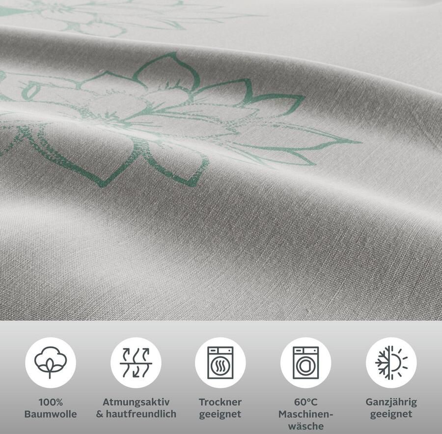 Home affaire Overtrekset Susan in mt. 135x200 of 155x220 cm in verschillende kwaliteiten romantische dekbedovertrek met bloemen (2-delig) - Foto 10