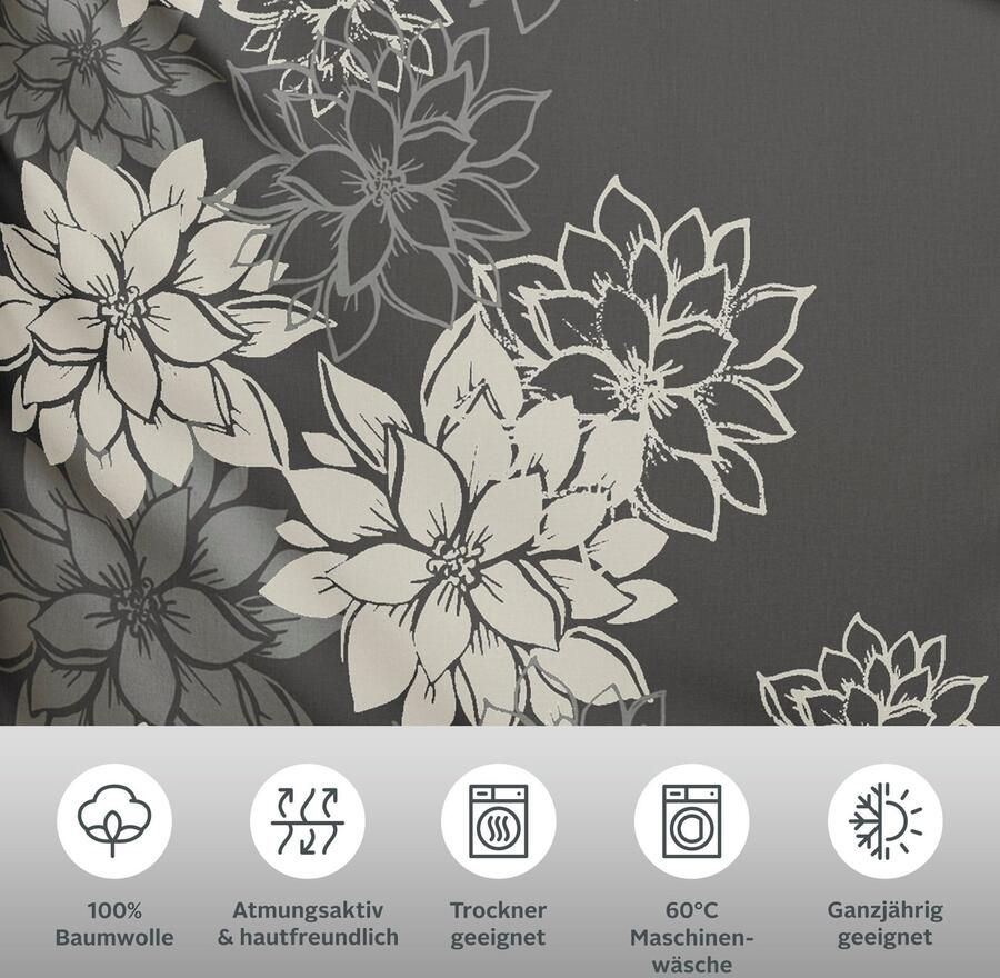 Home affaire Overtrekset Susan in mt. 135x200 of 155x220 cm in verschillende kwaliteiten romantische dekbedovertrek met bloemen (2-delig) - Foto 4