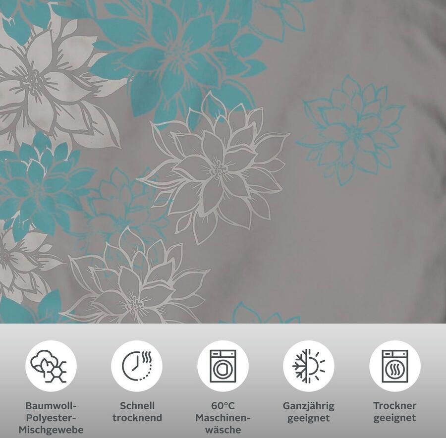 Home affaire Overtrekset Susan in mt. 135x200 of 155x220 cm in verschillende kwaliteiten romantische dekbedovertrek met bloemen (2-delig) - Foto 2