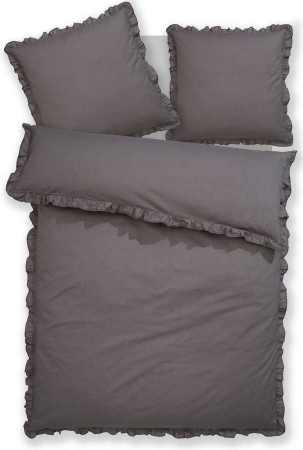 Home affaire Overtrekset Violetta in formaat 135 x 200 of 155 x 220 cm Dekbedovertrek van katoen romantische dekbedovertrek met volants (2-delig) - Foto 6