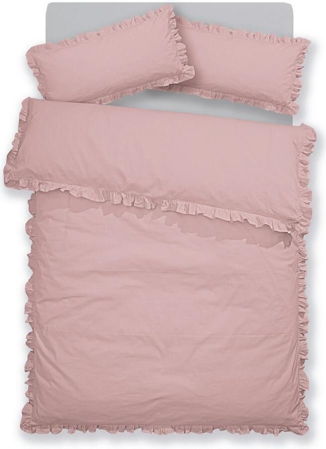 Home affaire Overtrekset Violetta in formaat 135 x 200 of 155 x 220 cm Dekbedovertrek van katoen romantische dekbedovertrek met volants (2-delig) - Foto 4
