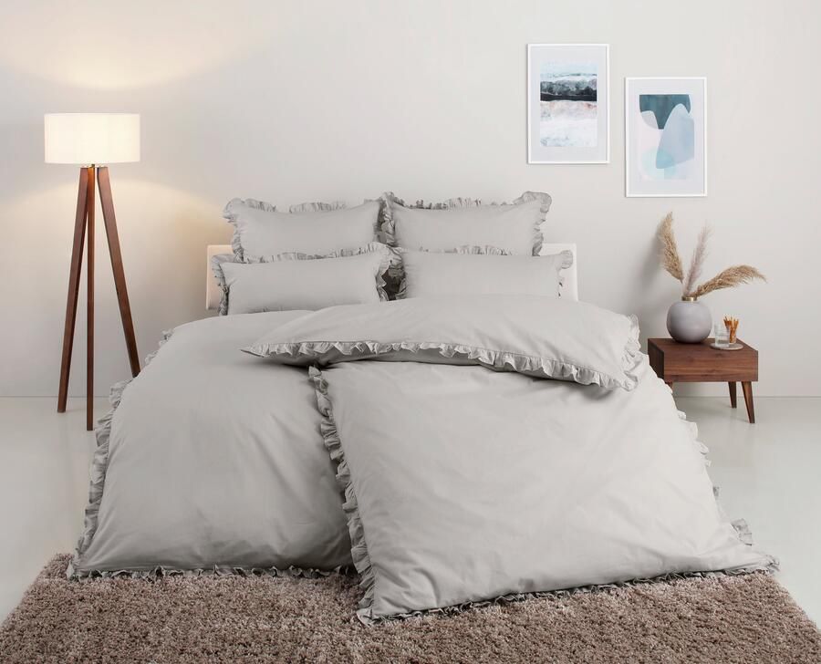 Home affaire Overtrekset Violetta in formaat 135 x 200 of 155 x 220 cm Dekbedovertrek van katoen romantische dekbedovertrek met volants (2-delig) - Foto 3