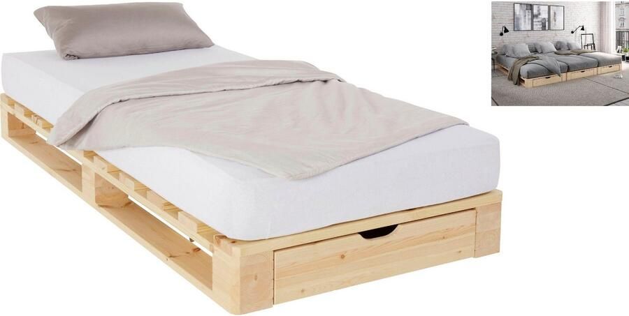 Home affaire Palletbed "ALASCO" BESTSELLER! Met lade gecertificeerd massief hout uit te breiden tot tweepersoons- of familiebed - Foto 15