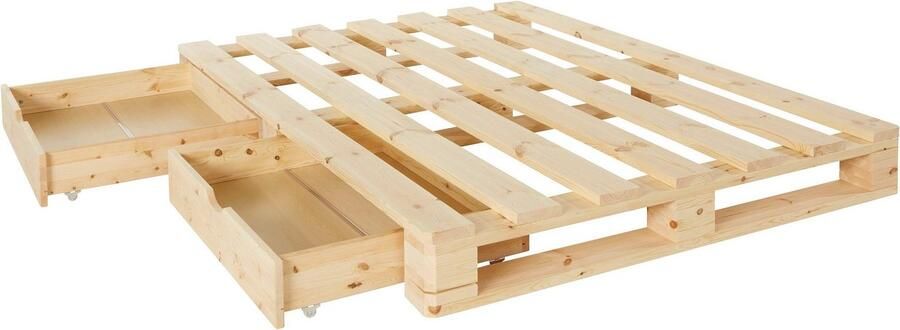 Home affaire Palletbed ALASCO BESTSELLER! Met lade gecertificeerd massief hout uit te breiden tot tweepersoons- of familiebed - Foto 11
