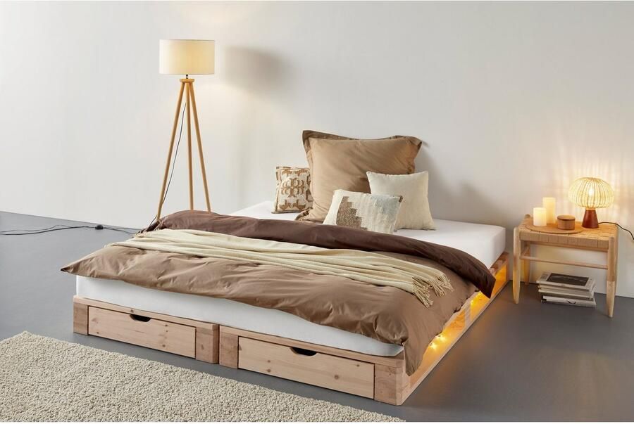 Home affaire Palletbed "ALASCO" BESTSELLER! Met lade gecertificeerd massief hout uit te breiden tot tweepersoons- of familiebed - Foto 6