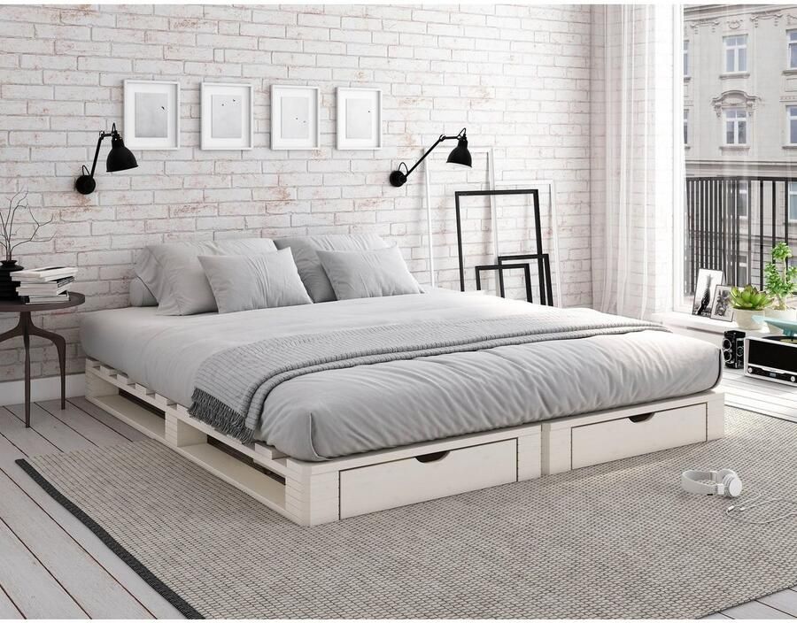 Home affaire Palletbed "ALASCO" BESTSELLER! Met lade gecertificeerd massief hout uit te breiden tot tweepersoons- of familiebed - Foto 2