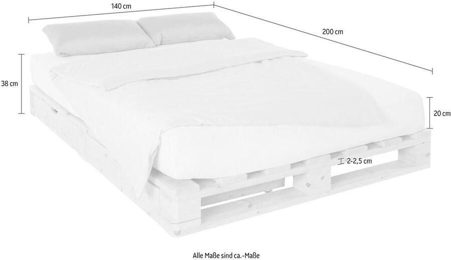 Home affaire Palletbed "ALASCO" BESTSELLER! Met lade gecertificeerd massief hout uit te breiden tot tweepersoons- of familiebed - Foto 6